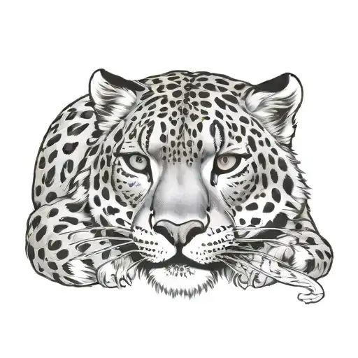 snow leopard shaman tattoo design idea