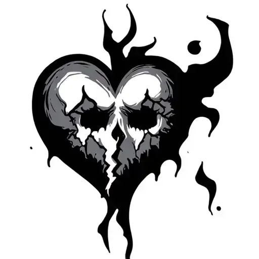 sad broken heart tattoo design idea