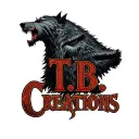 "T.B. Creations" werewolf text centered tattoo design idea