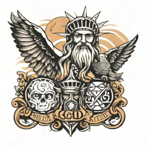 God, family, USA, outdoors tattoo design idea