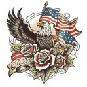God, family, USA, outdoors tattoo design idea