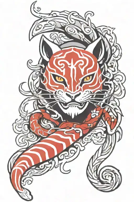 anbu mask leo zodiac sign tattoo design idea