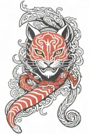 anbu mask leo zodiac sign tattoo design idea