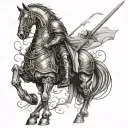 dark fantasy medival knight tattoo design idea