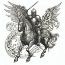 dark fantasy medival knight tattoo design idea