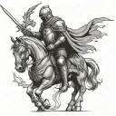 dark fantasy medival knight tattoo design idea
