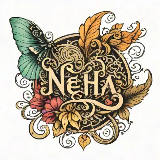 Neha name tattoo design idea