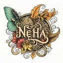 Neha name tattoo design idea