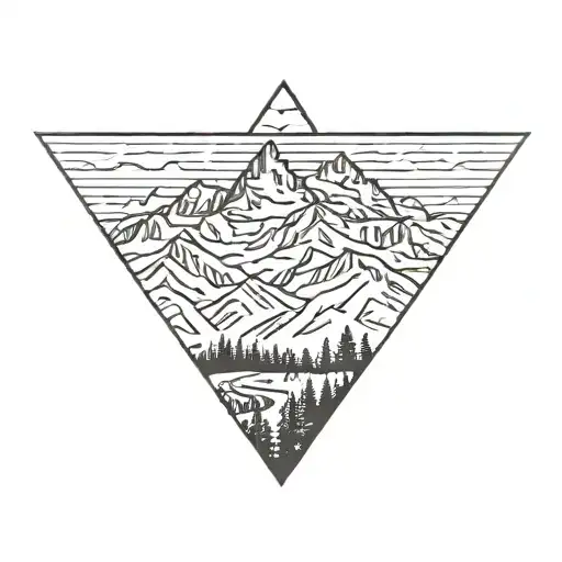 swiss alps scene tattoo design idea