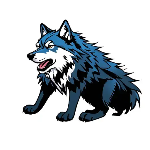 magic the gathering wolf tattoo design idea