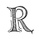 needle and thread with letter R tattoo design idea