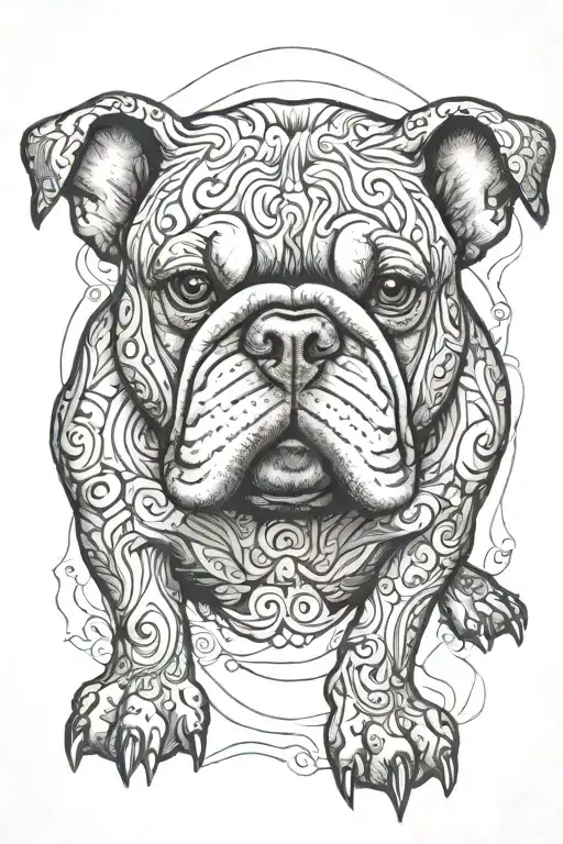 bull dog leg tattoo design tattoo design idea