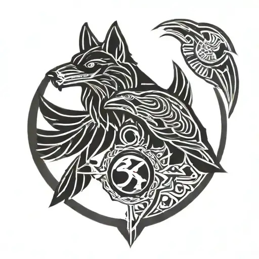 raven and fox with 67th sos Air Force patch   tattoo design idea