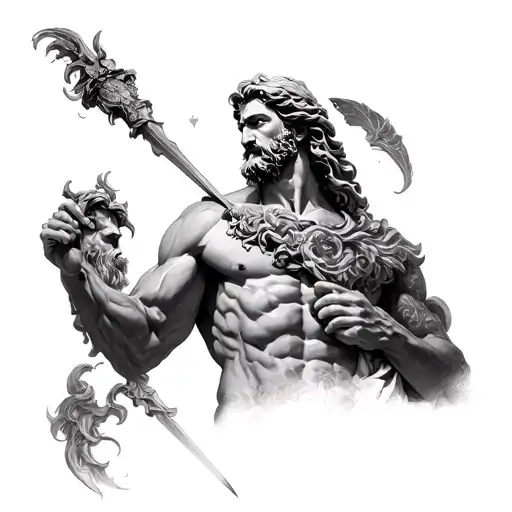 Greek Mythology zeus poseidon hades upper arm tattoo tattoo design idea