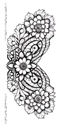 mandala flowers morse code tattoo design idea