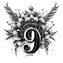 number 9 tattoo design idea