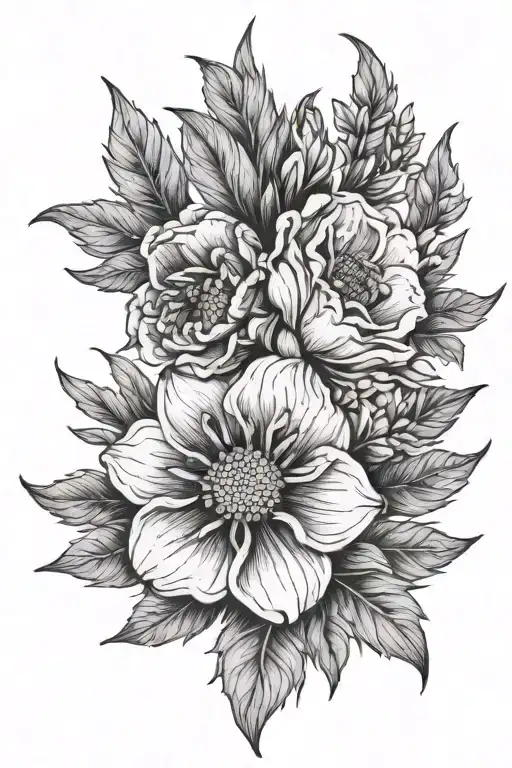 birthflower August and may tattoo design idea