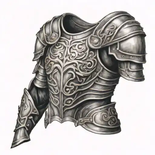 breastplate and shoulder armor.  tattoo design idea