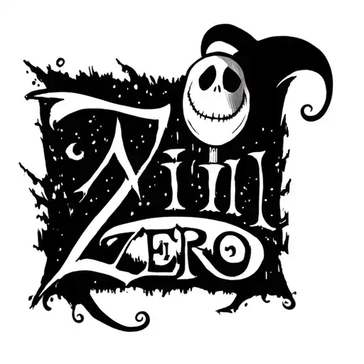 zero from nightmare before Christmas with the name Will in outline tattoo design idea