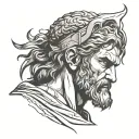 young  odysseus face tattoo design idea