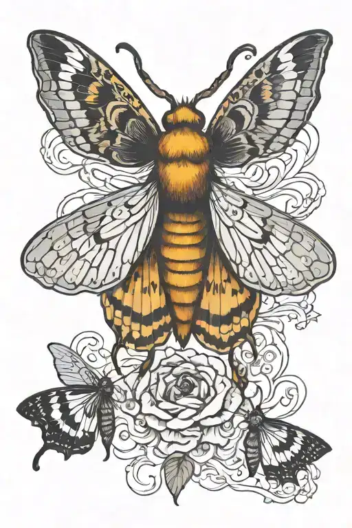 moth metamorphosis stages tattoo design idea