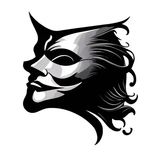 drama mask tattoo design idea