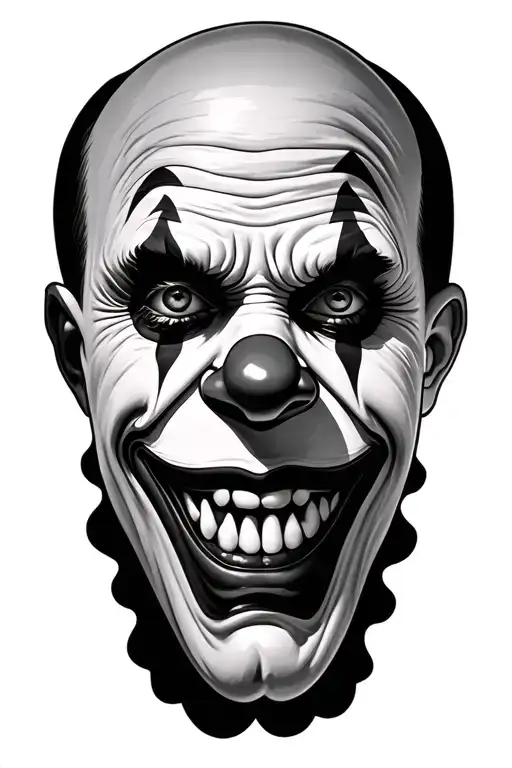clown face tattoo design idea