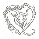 Heart with Devil Horns and Tail tattoo design idea