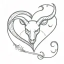 Heart with Devil Horns and Tail tattoo design idea