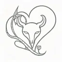 Heart with Devil Horns and Tail tattoo design idea