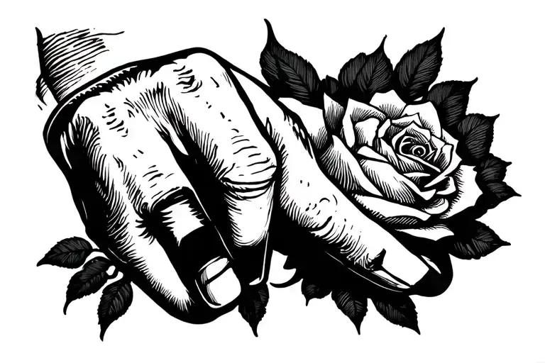 middle finger on finger tattoo design idea