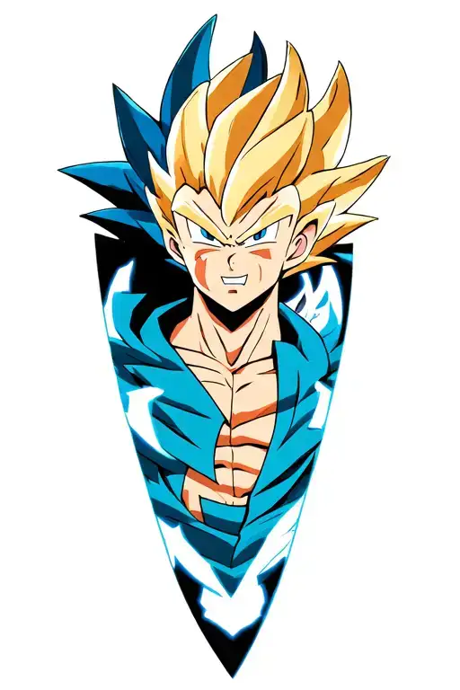 gohan ssj2, charmeon and blue eyes dragon yugioh tattoo design idea