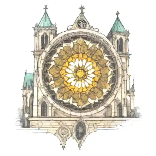 notre dame rose window tattoo design idea