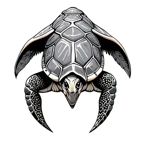 turtle with Aries, Virgo, and Scorpio zodiac symbol tattoo design idea