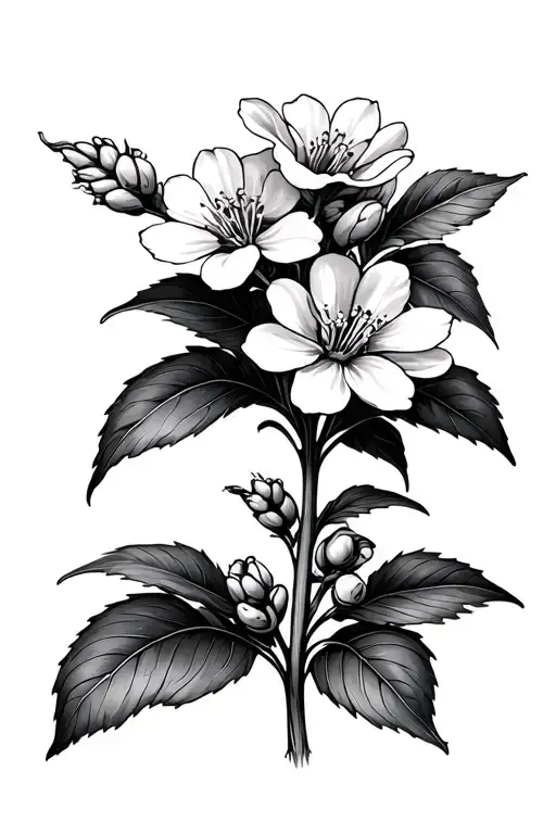 Chickpea-Plant with blossoms wrapped tattoo design idea