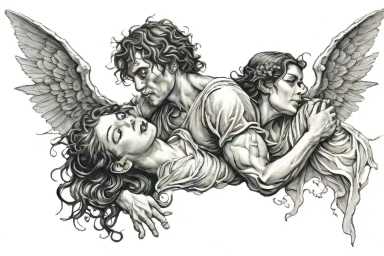 Orpheus And Eurydice Eurydice dying tattoo design idea