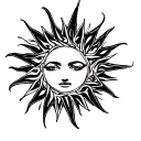 "Daphnée even" sun tattoo design idea