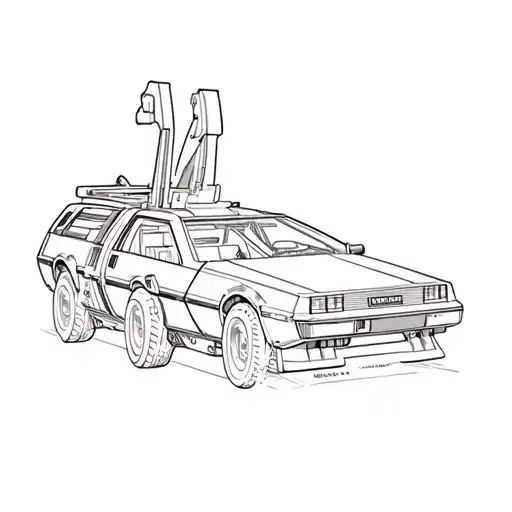 a delorean from back to the future tattoo design idea