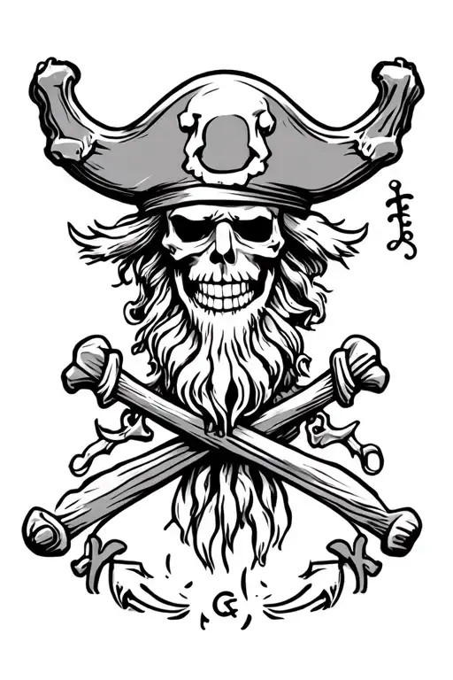 Whitebeard Jolly Roger tattoo design idea