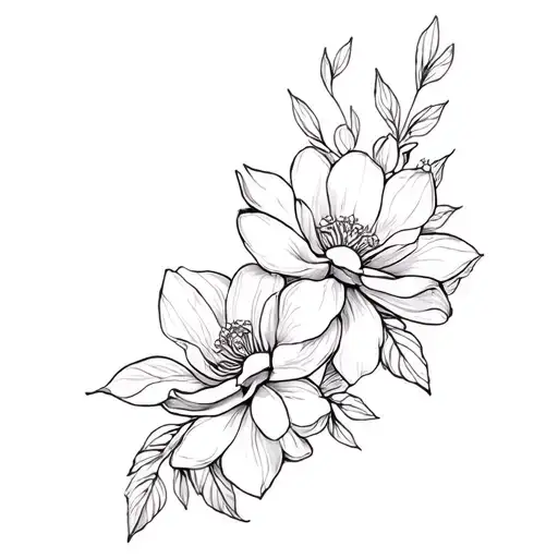 a tiara crown of magnolia flowers for an ankle tattoo tattoo design idea