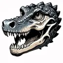 hand tattoo alligator head skull tattoo design idea