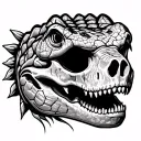 hand tattoo alligator head skull tattoo design idea