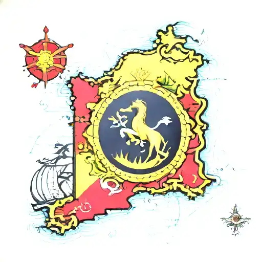 maps of the dominican republic and Curaçao  tattoo design idea