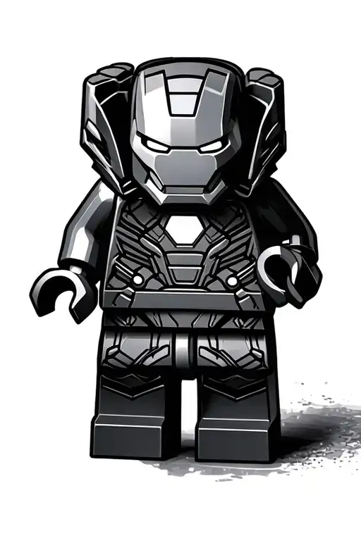 ironman legos tattoo design idea