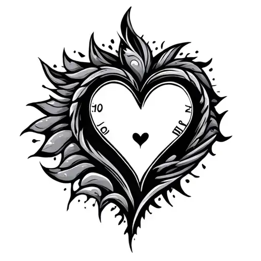 tribal time heart travel life love joke tattoo design idea