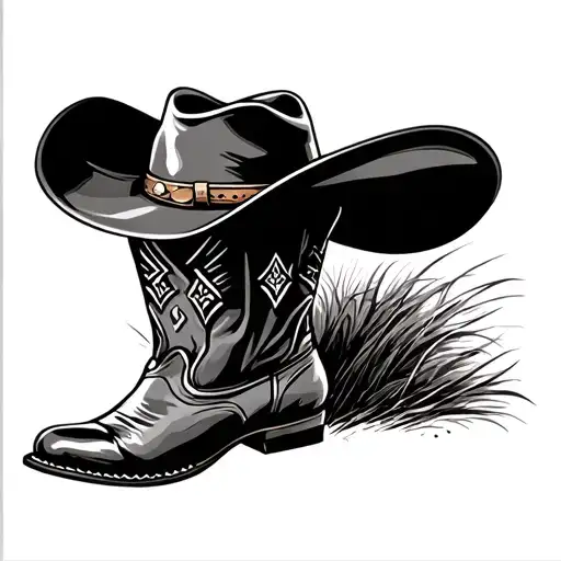 Cowboy Hat And Boots tattoo design idea