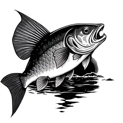 Fishing Memorial tattoo design idea
