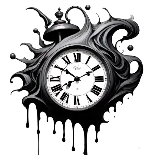 Dali clock melting tattoo design idea