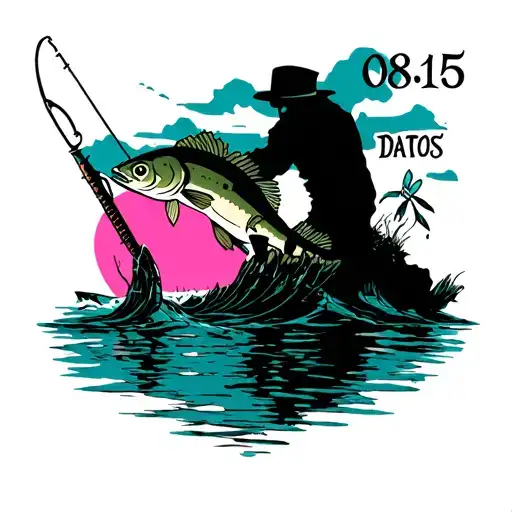 The date 08/15/16 resembling my dads death. Add a pink fishing poll and overdose awareness. tattoo design idea