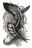 feather and bird flying away tattoo design idea